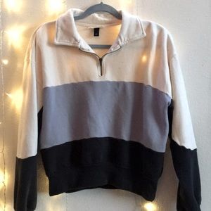 1/4 zip striped pull over